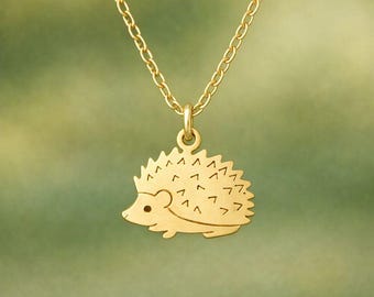 Hedgehog Necklace - 925K Sterling Silver - Gold and Rose Gold Color Options