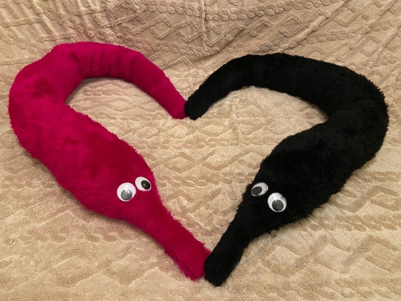 Giant worm on a string plush sales