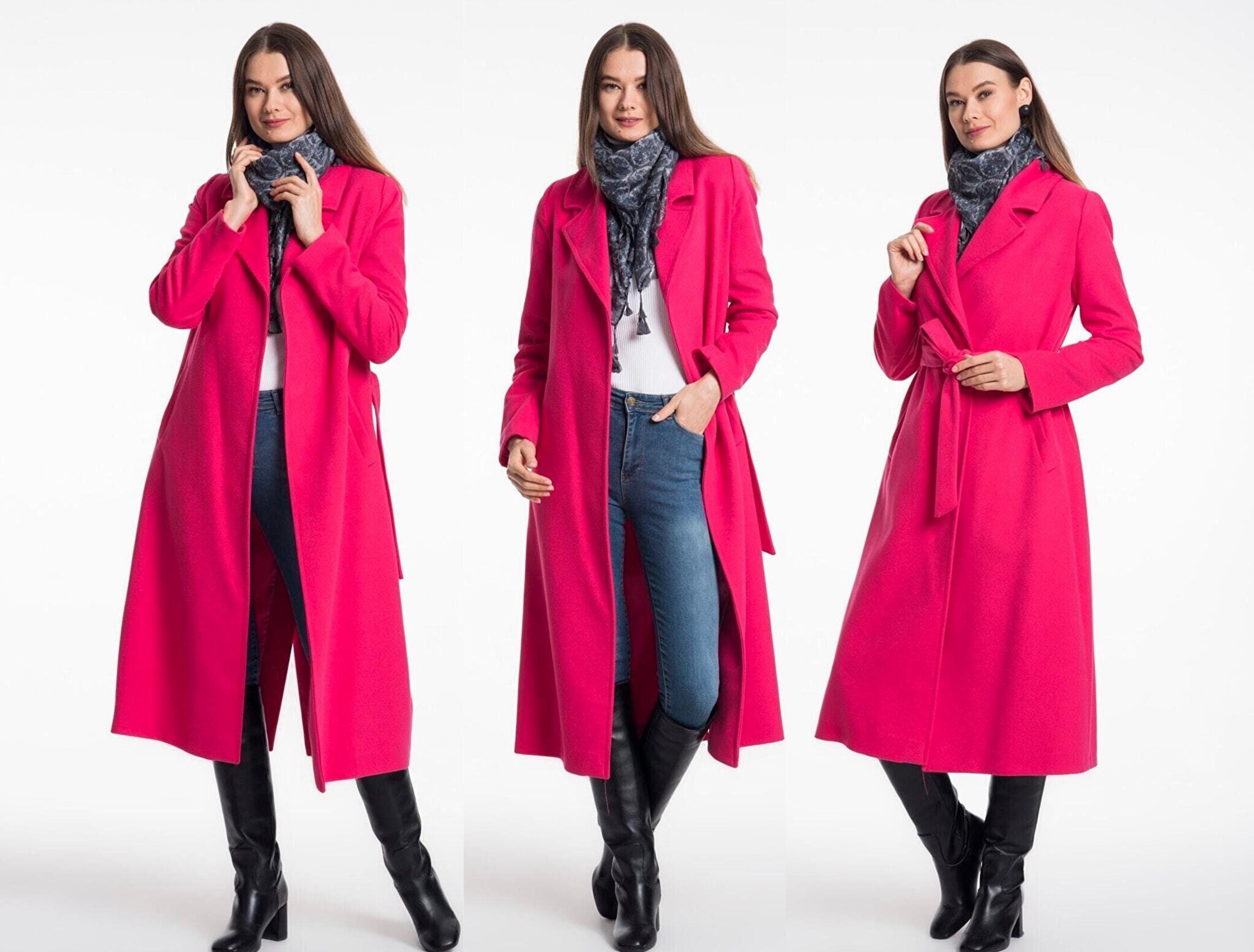Fuchsia Wool Coat - Etsy Canada