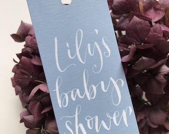 10 Personalised Baby Shower Tags-Calligraphy Gift Tags
