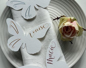 Butterfly Place Card - Handwritten Calligraphy Name Card - Table Decor for Weddings, Bridal & Baby Showers