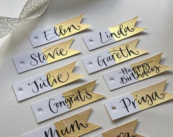 Personalised Gold Calligraphy Gift Tags – Set of 10