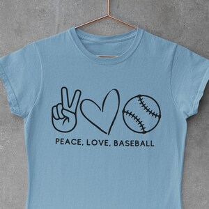 Peace Love Baseball SVG PNG PDF/ Sports / Team Fan / Transfer Vinyl / Cricut File Silhouette / Stadium / Bestseller / Shirt / Design File