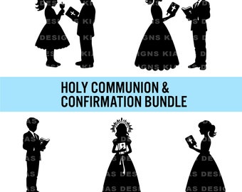 Holy Confirmation & Communion Bundle | Bible / Girl Boy / Brother Sister / Clipart / Vinyl / Cricut SVG JPEG PNG / Instant Download / Dress