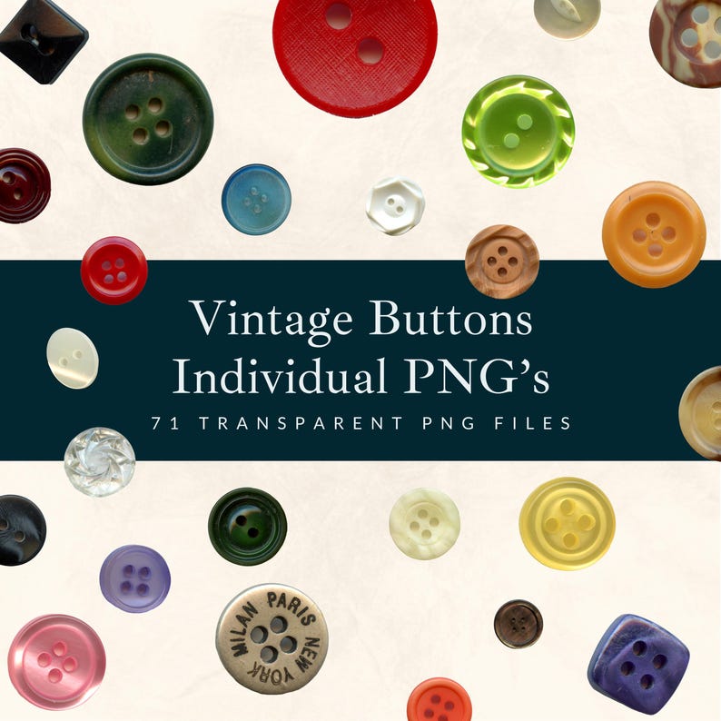 Individual Button 70+ Individual Vintage Button Png's | Craft / Scans / Files / Collage ...