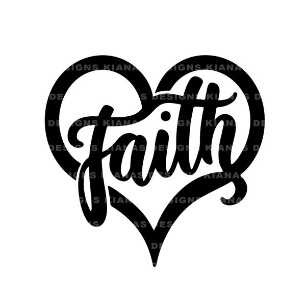 Faith Heart | Have Faith / Love / Instant Download / Clip Art / Vinyl / Cricut SVG JPEG PNG / Religious Cross / Symbol / Cut File / Blessed