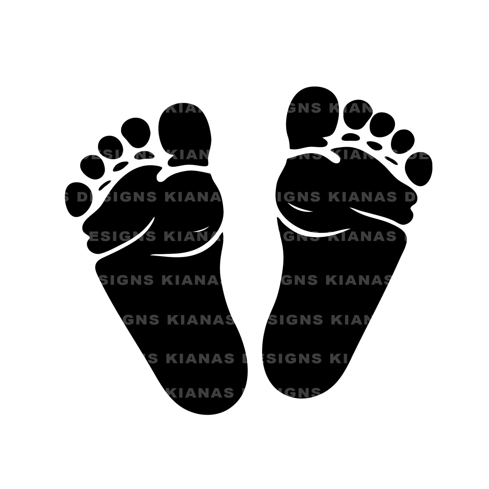 Baby Feet Silhouette Files New Born / Baby Shower / Birth / Clip Art ...