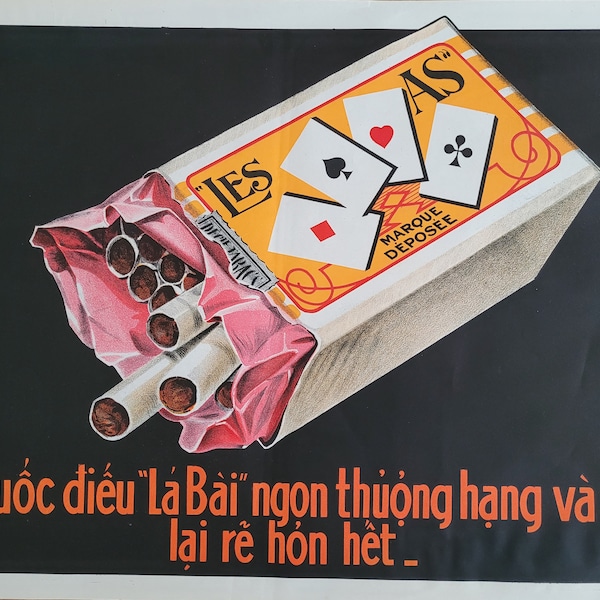 Vietnamese Cigarette Poster "Les AS"