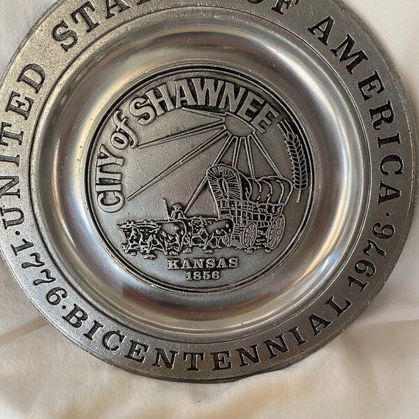 Pewter Bicentennial Plate Etsy