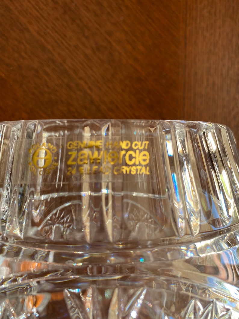 Hand Cut Zawiercie 24 Lead Crystal Vase Etsy