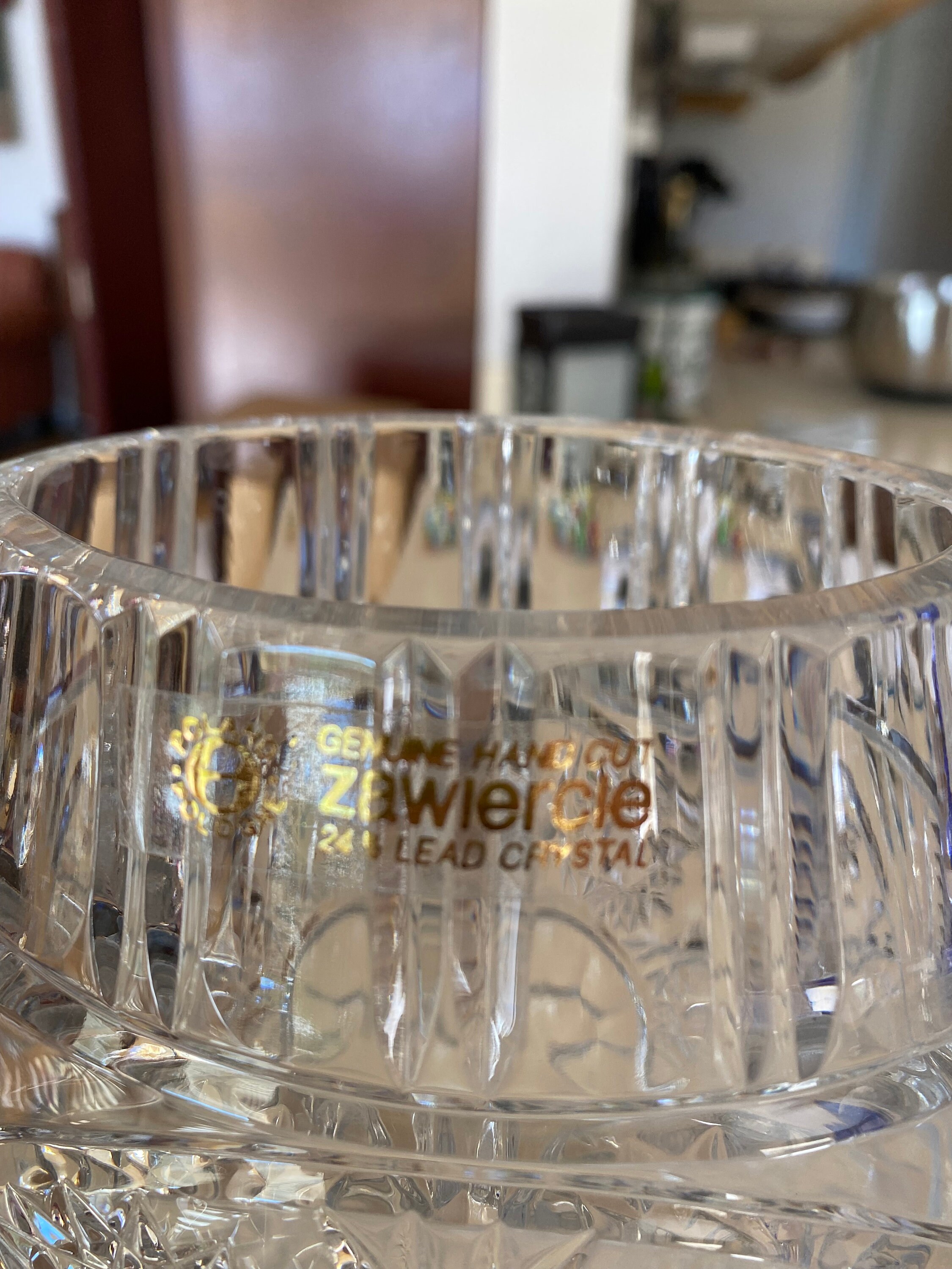 Hand Cut Zawiercie 24 Lead Crystal Vase Etsy