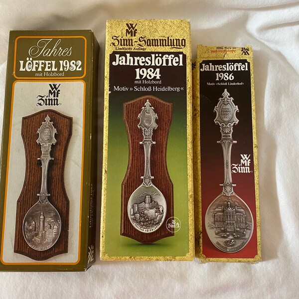 Set of 3 Pewter German Spoons