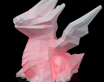 Low Poly Dragon Table Lamp