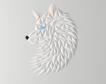 Geometric Wolf (Fox) Head Wall Decoration