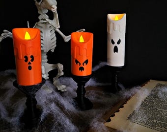 Spooky Flameless Candles: Halloween Decoration with Flickering Tea Light