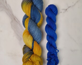Lady With a Loaded Umbrella / 100% BFL wool non-superwash with mini skein
