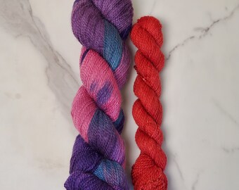 Triple Threat / 100% BFL wool non-superwash with mini skein