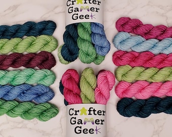 Xiao Mao & Taster at the Garden Party – Mini Skein Set - DK Superwash Merino and Nylon Blend