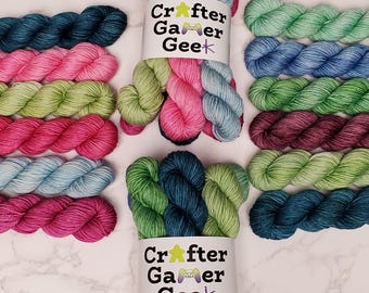 Xiao Mao & Taster at the Garden Party – Mini Skein Set - Fingering Weight Superwash Merino, Cashmere, Nylon Blend