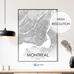 Impression de carte de la ville de Montréal, carte de localisation de Montréal, carte de téléchargement numérique, décor mural de carte de Montréal, affiche de carte de Montréal, art de la carte de Montréal