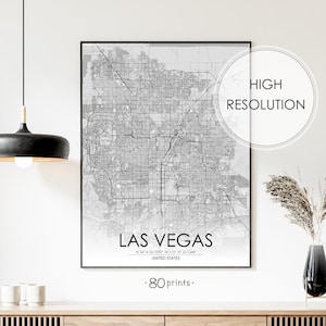 Las Vegas kaart afdrukken, Las Vegas kaart kunst aan de muur, stadsplattegrond digitale download, Las Vegas stadsplattegrond afdrukken, moderne wand decor, Las Vegas kaart artwork