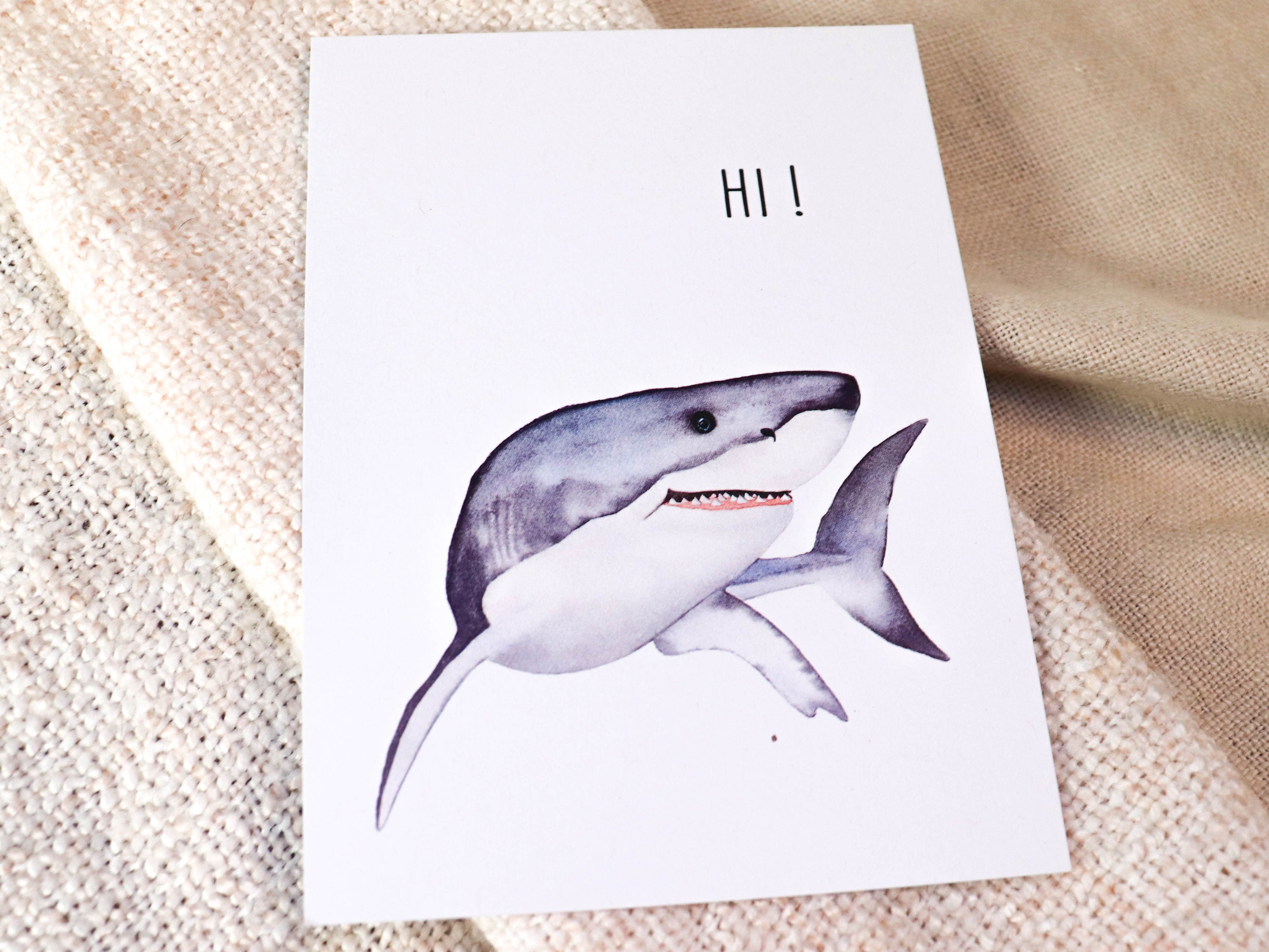 Postkarte Hai lustige Karte mit Spruch für Freunde Bekannte Etsy.de