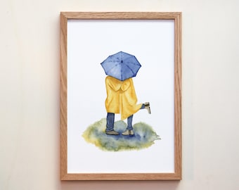 Aquarelldruck Liebespaar, Geschenk zu Jahrestag Hochzeitstag Verlobung, Kunstdruck Fine Art Print Wanddeko, nachhaltiger Druck