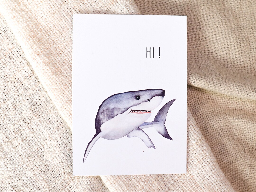 Postkarte Hai lustige Karte mit Spruch für Freunde Bekannte Etsy.de