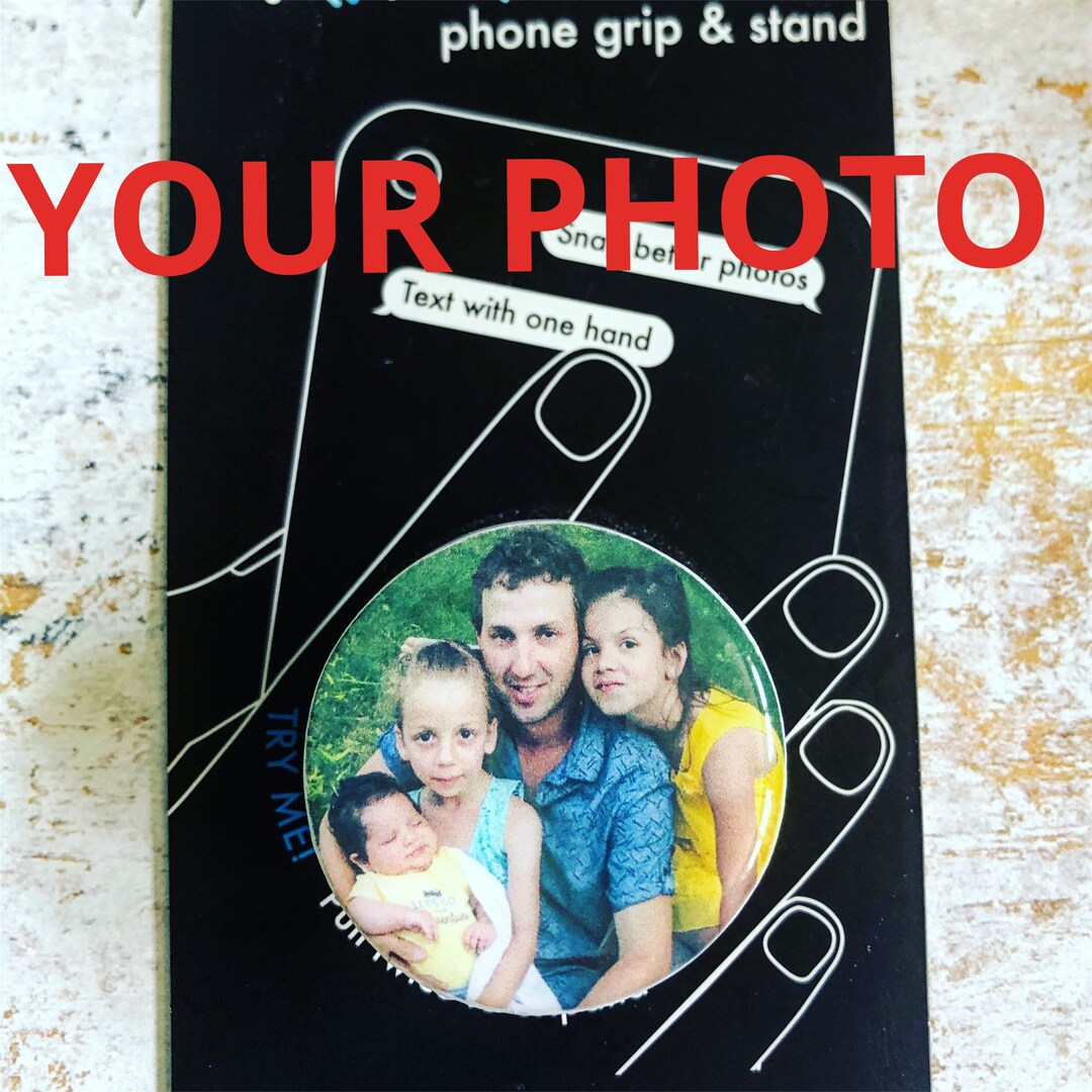 Authentic Swappable Photo Pop Socket Phone Grip Epoxy Resin Coating ...