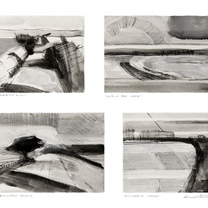 Art Print 'Four Views Purbeck' Hand finished print on St Cuthbert's Watercolour paper