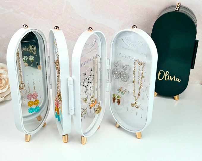 Jewelry Organizer Box, Organizer for Earrings, Gift For Her, Christmas Gift for Woman, Foldable Jewelry Organizer, Earring Holder Display