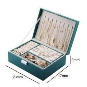 Large Jewelry Organizer Box 2 Layers, Jewelry Box for Women Girls, Gift ...