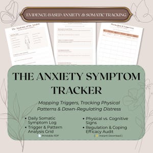 Registro de síntomas de ansiedad / Mapeo somático, registro de desencadenantes y diario de deconstrucción / PDF sobre salud mental