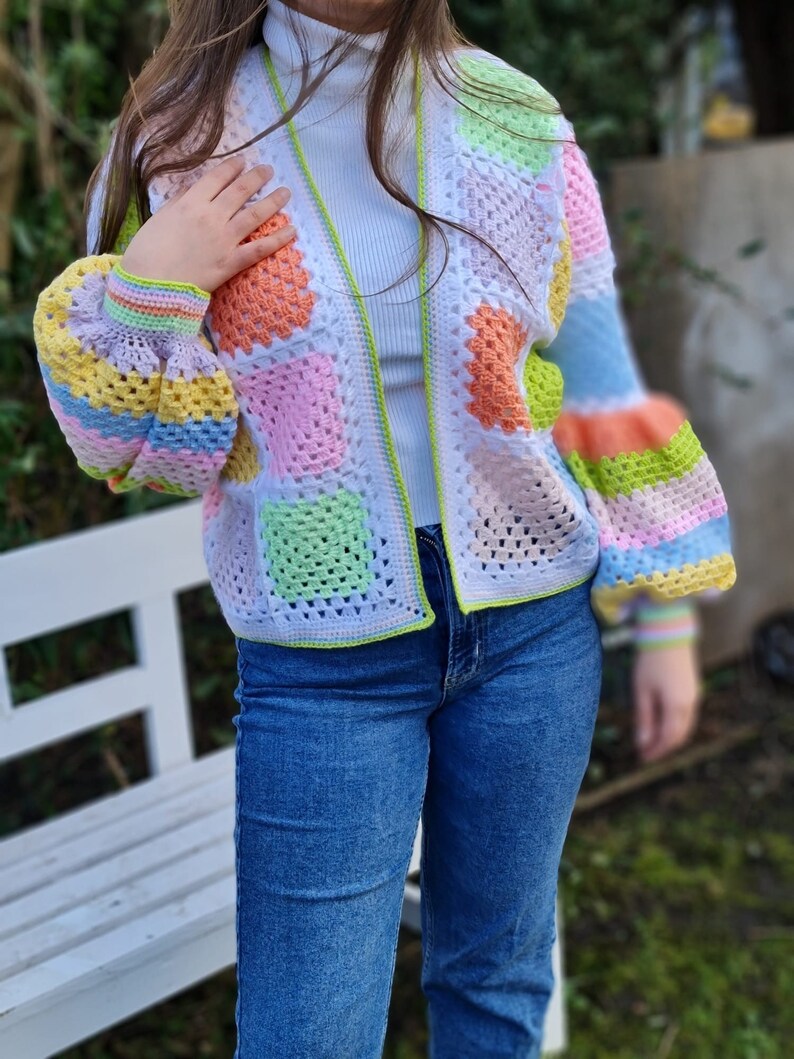 rainbow sleeve cardigan