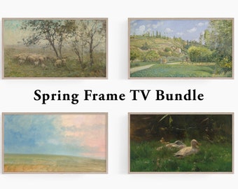 Samsung Frame TV Art | Spring Frame TV Bundle | Vintage Frame TV Art Pack | Farmhouse Frame tv Art Set | Landscape tv Art | Sheep | Ducks