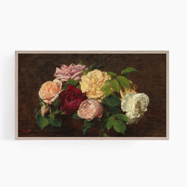 Samsung Frame TV Art | Vintage Frame TV Art | Flowers Still Life Frame TV Art | Moody Frame tv Art | Romantic Frame tv Art | Feminine tv Art