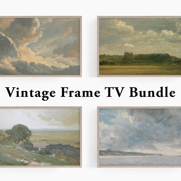 Samsung Frame TV Art | Vintage Frame TV Art Bundle | Landscape Frame TV Art Pack | Farmhouse tv Art Set | Frame tv Paintings | Clouds tv Art