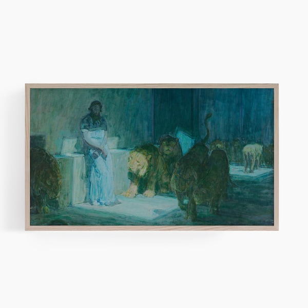 Samsung Frame TV Art | Religious Frame TV Art | Christian TV Art | Bible Art | Henry Ossawa Tanner Painting | Daniel In the Lions Den