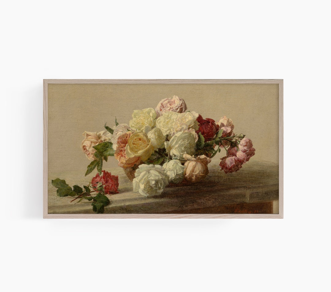 Samsung Frame TV Art Vintage Frame TV Art Flowers Frame TV Art