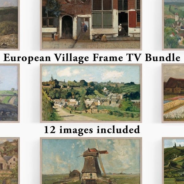 Samsung Frame TV Art | European Village Frame TV Art Bundle | Landscape Frame TV Art Pack | Vintage Frame tv Art Set | Frame tv Paintings