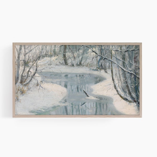 Samsung Frame TV Art | Christmas Frame TV Art | Winter Frame TV Art | Vintage Christmas | Snowy Landscape | Gustave Wentzel