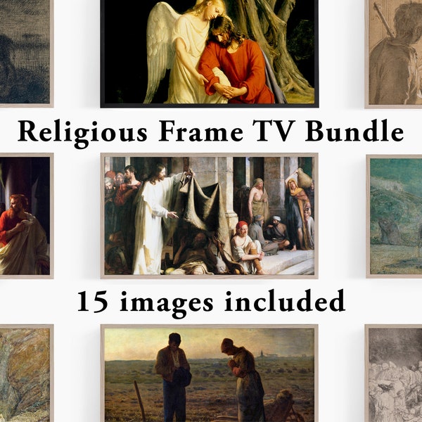 Samsung Frame TV Art | Religious Frame TV Art Set | Frame TV Art Pack Christian | Christmas tv Art Bundle | Easter Frame tv | tv Art Jesus