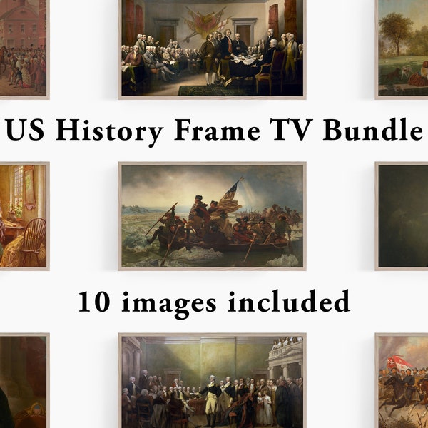 Samsung Frame TV Art | American History Frame TV Art | US Paintings tv Art Bundle | Frame tv Art Set of 10 | Washington Frame tv Art Pack