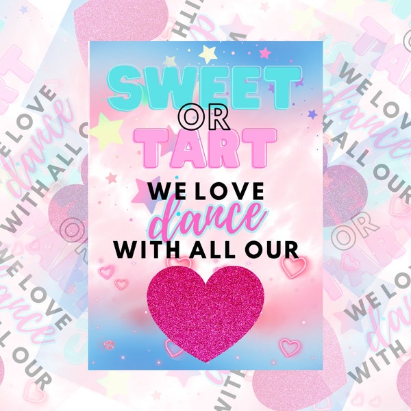 Sweet Tart Dance Love Gift Tag, Appreciation, Thank You - Instant Download