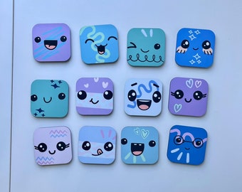 Happy Face Magnets Set of 12, Cute Magnets with Positive Messages, Gifts for Friends, Gift for Teachers, Positive Gift for Women