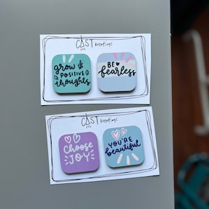Positivity Magnets Pack of 2, Cute Magnets with Positive Messages, Gift for Friend, Gift for Teacher, Positive Gift for Women