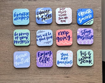Confidence Pack Set of 12, Cute Magnets with Positive Messages, Gifts for Friends, Gift for Teachers, Positive Gift for Women