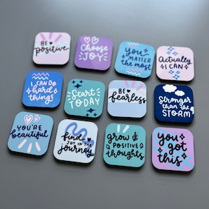 Positivity Magnets Set of 12, Cute Magnets with Positive Messages, Gifts for Friends, Gift for Teachers, Positive Gift for Women