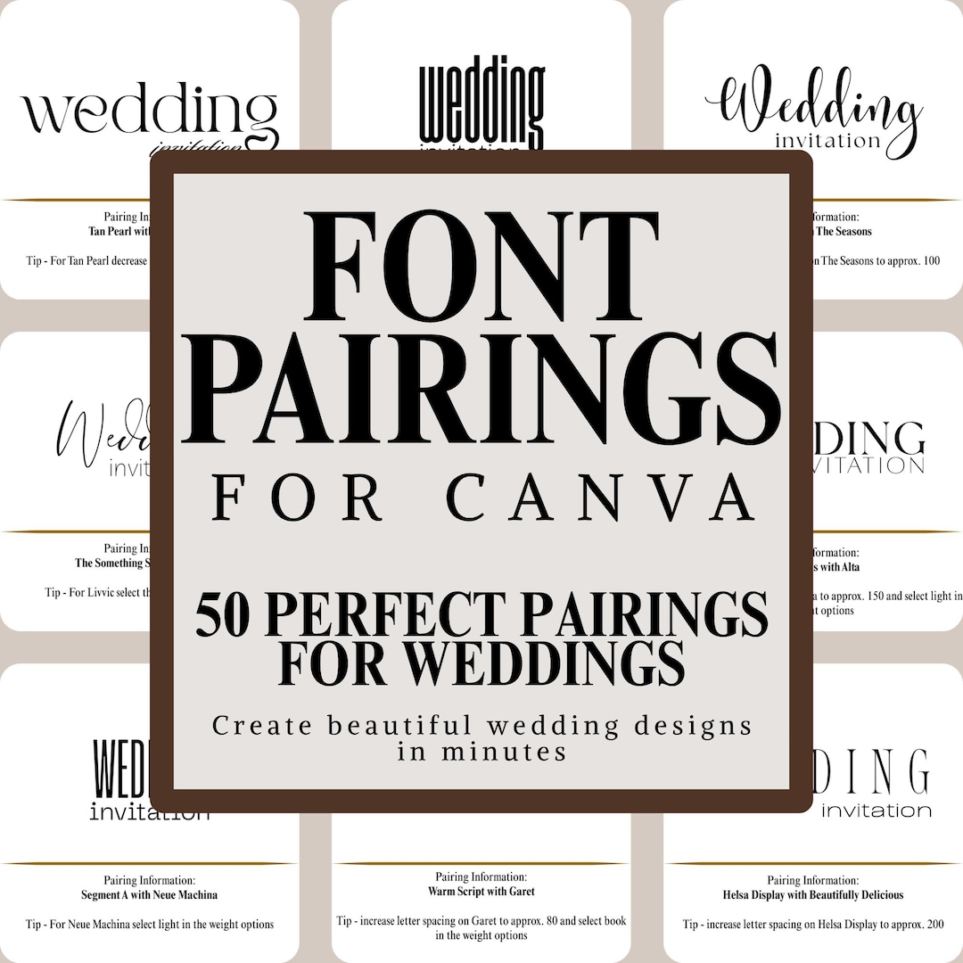 Canva Font Pairing Guide | 50 Font Combinations Picked for Wedding ...