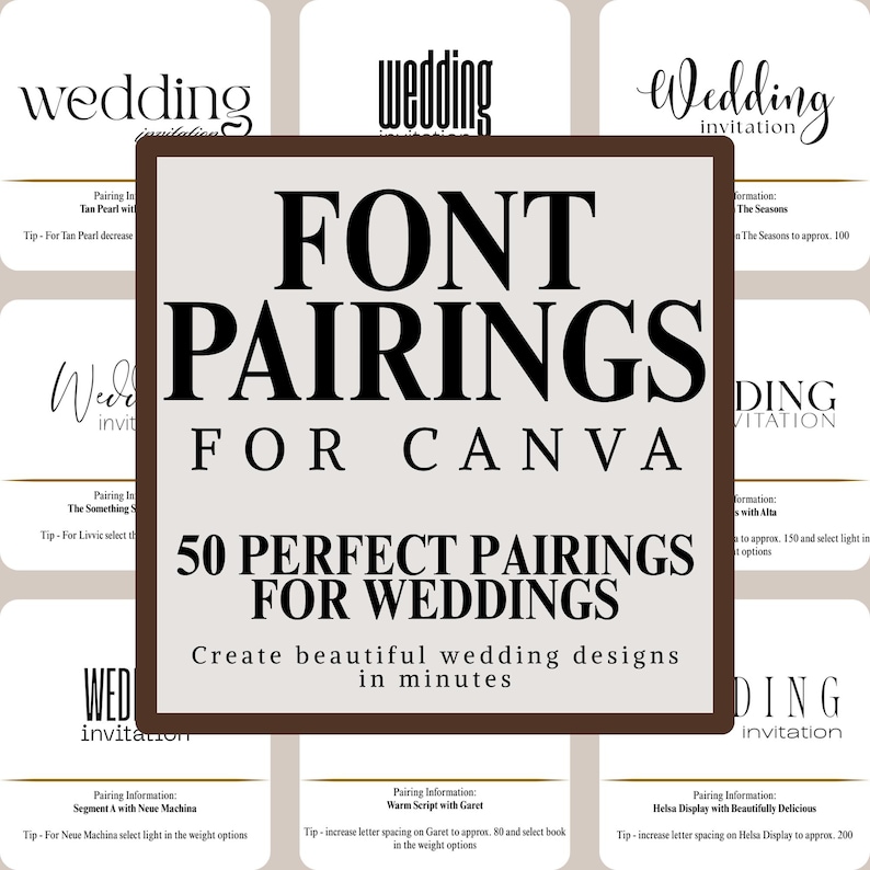 Canva Font Pairing Guide | 50 Font Combinations Picked for Wedding ...